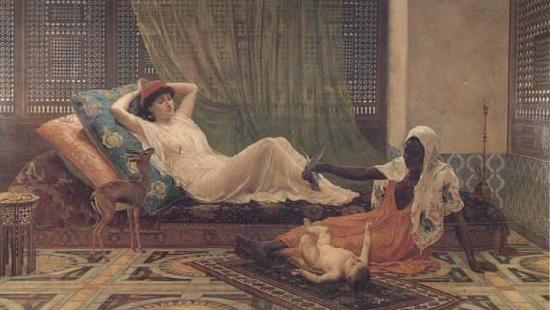 Frederick Goodall A New Light in the Harem (mk32) Norge oil painting art